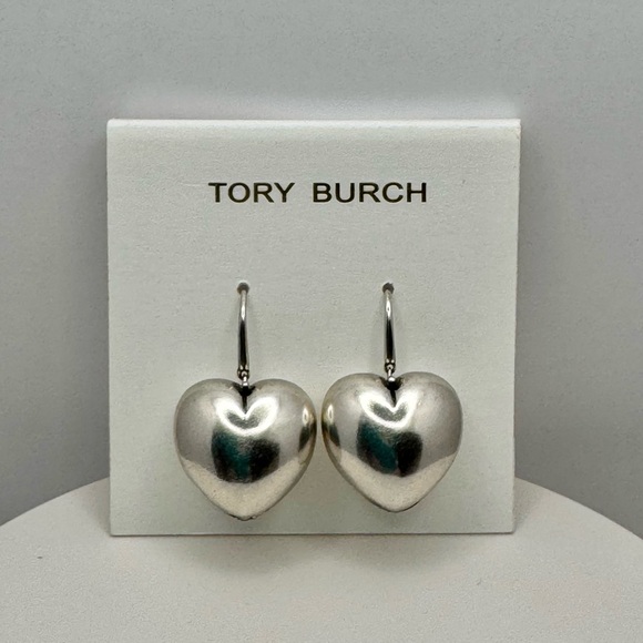 Tory Burch Jewelry - TORY BURCH Silver Heart Locket Earrings NEW
